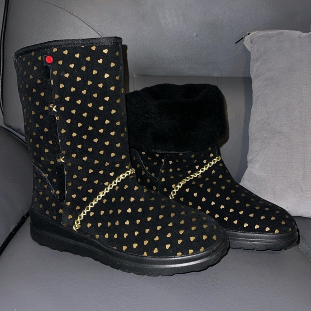 Ugg Stylish Black and Gold Women's Boots